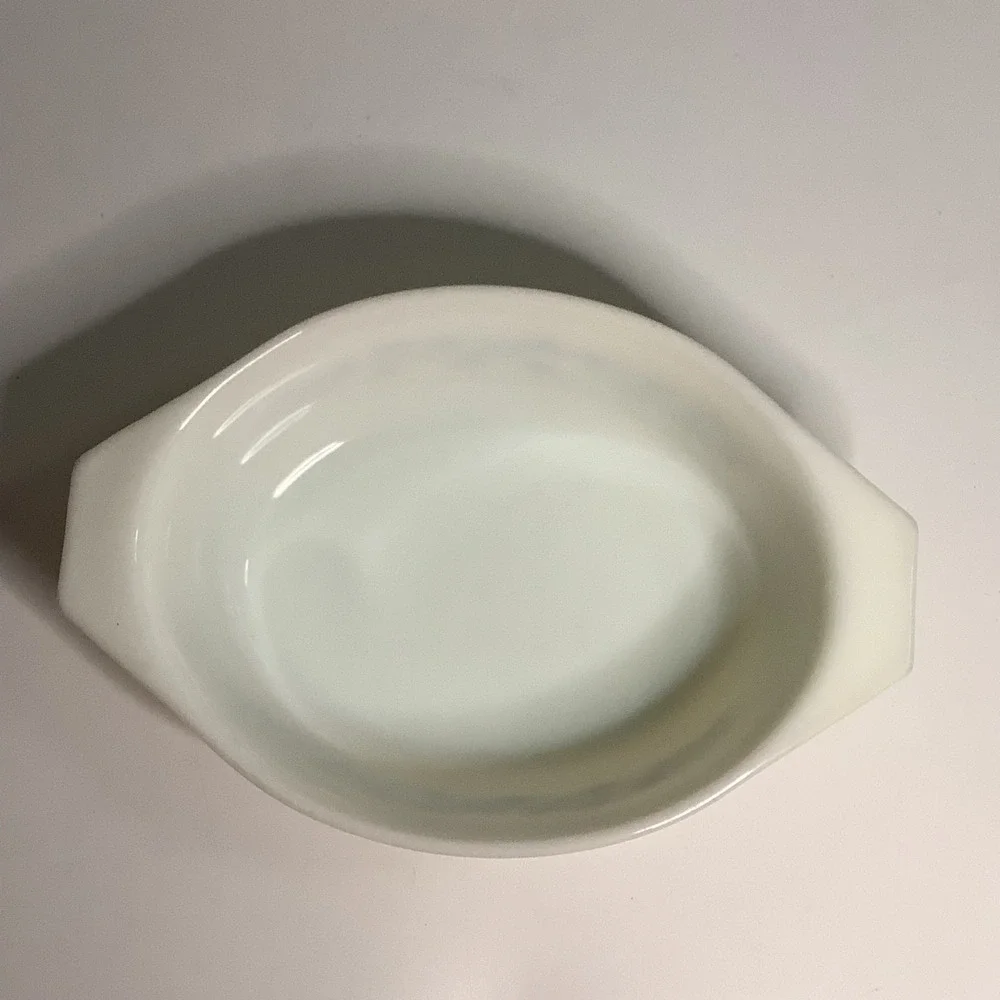 VTG Pyrex 043 Gold Leaf Acorn On Cream Oval Casserole Baking Dish 1.5 Qt No Lid